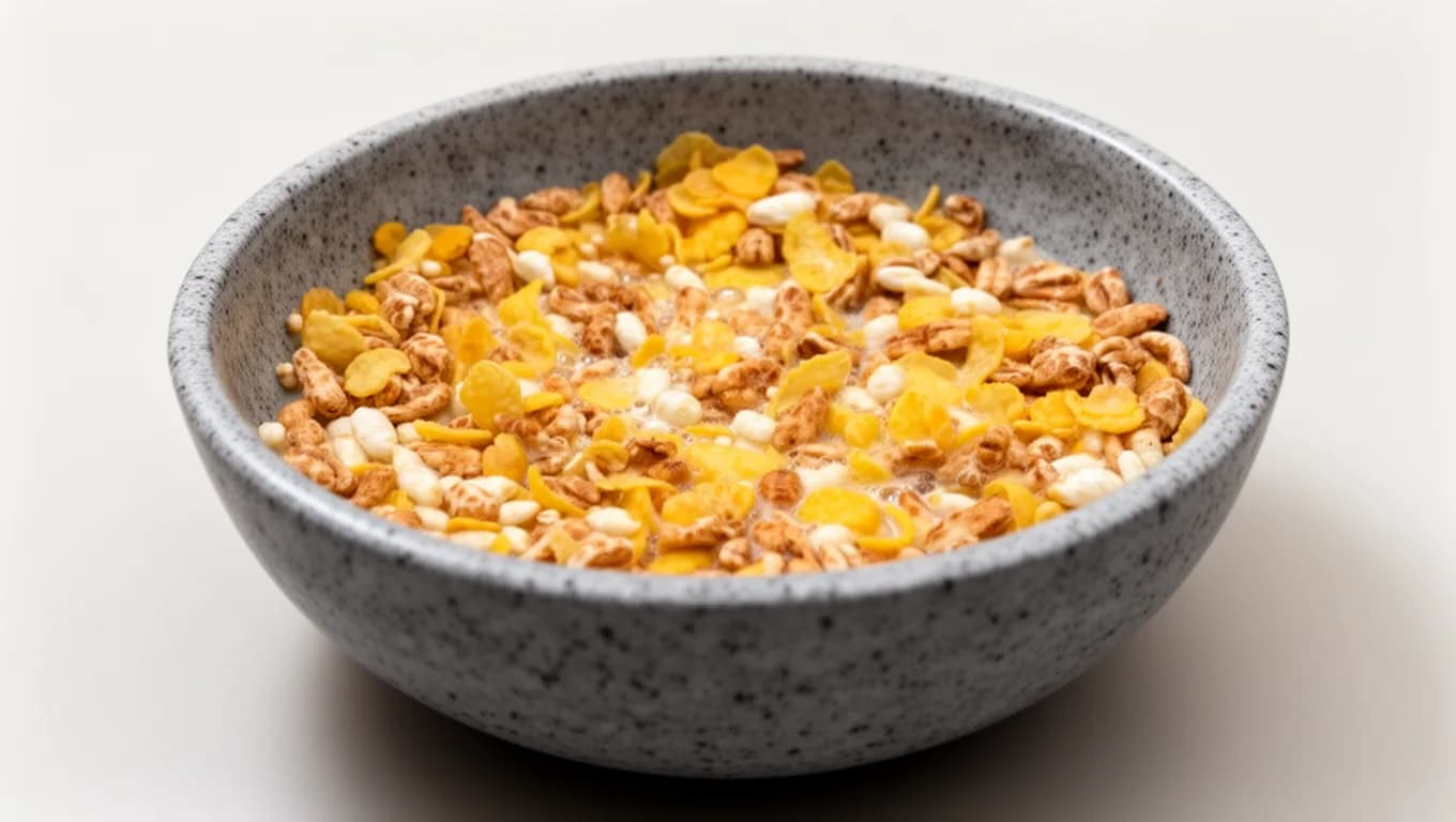Cuenco de cereales integrales con leche y canela