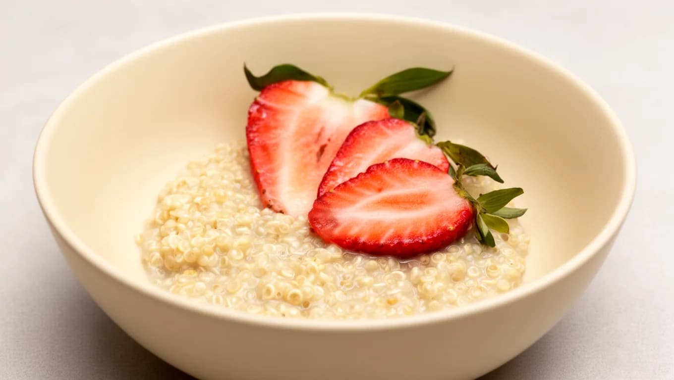 Gachas de quínoa con cítricos y fresas