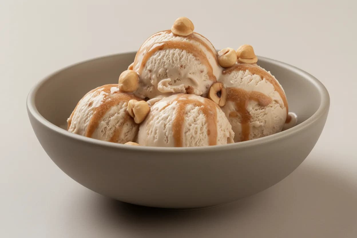 Helado cremoso de avellana