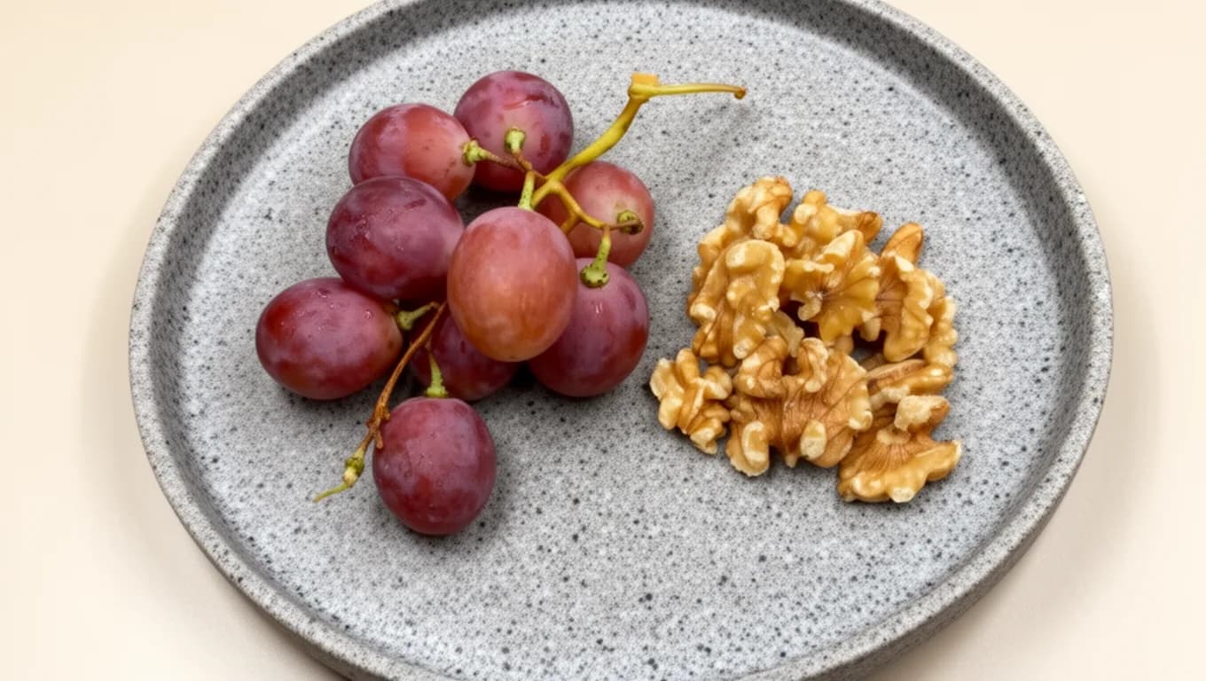 Uvas frescas con nueces